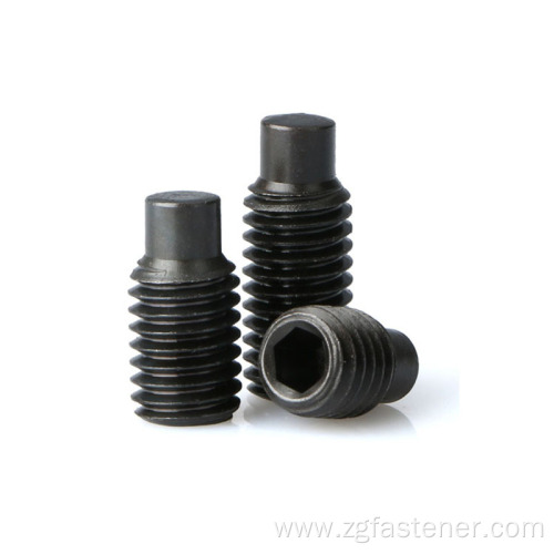 black oxide hex socket set screws with dog point DIN915